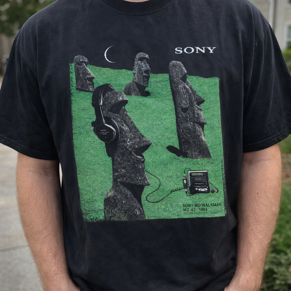 Vintage MiniDisc Player Easter Island 1994 Graphic T-Shirt | Retro 90s Music Tee S–5XL